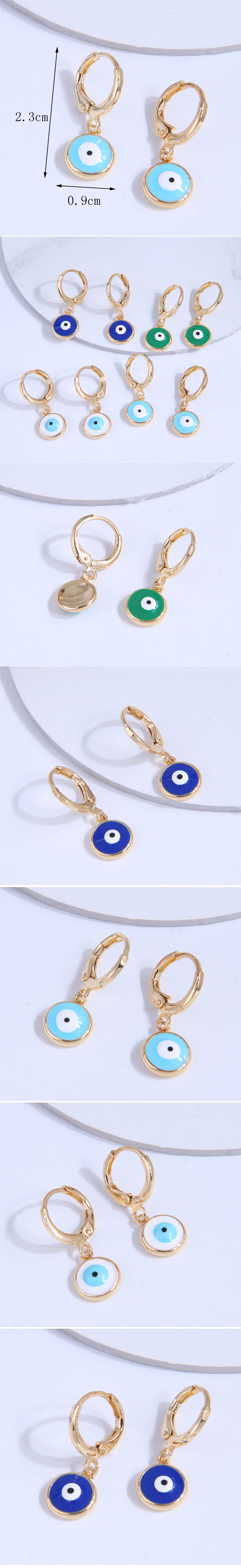 Fashion Round Eye Copper Stoving Varnish Drop Earrings 1 Pair