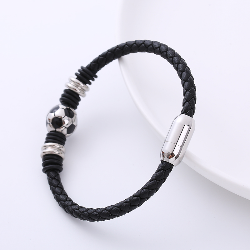 Vintage Style Football Stainless Steel Woven Belt Metal Bracelets 1 Piece