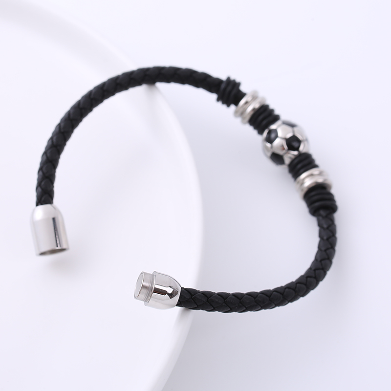 Vintage Style Football Stainless Steel Woven Belt Metal Bracelets 1 Piece