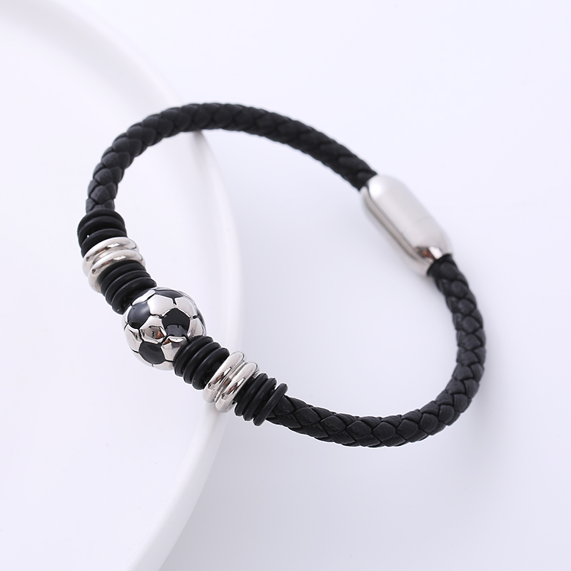Vintage Style Football Stainless Steel Woven Belt Metal Bracelets 1 Piece