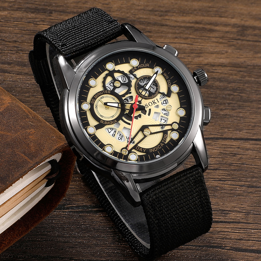 Fashion Gear Buckle Quartz Menu0027s Watches