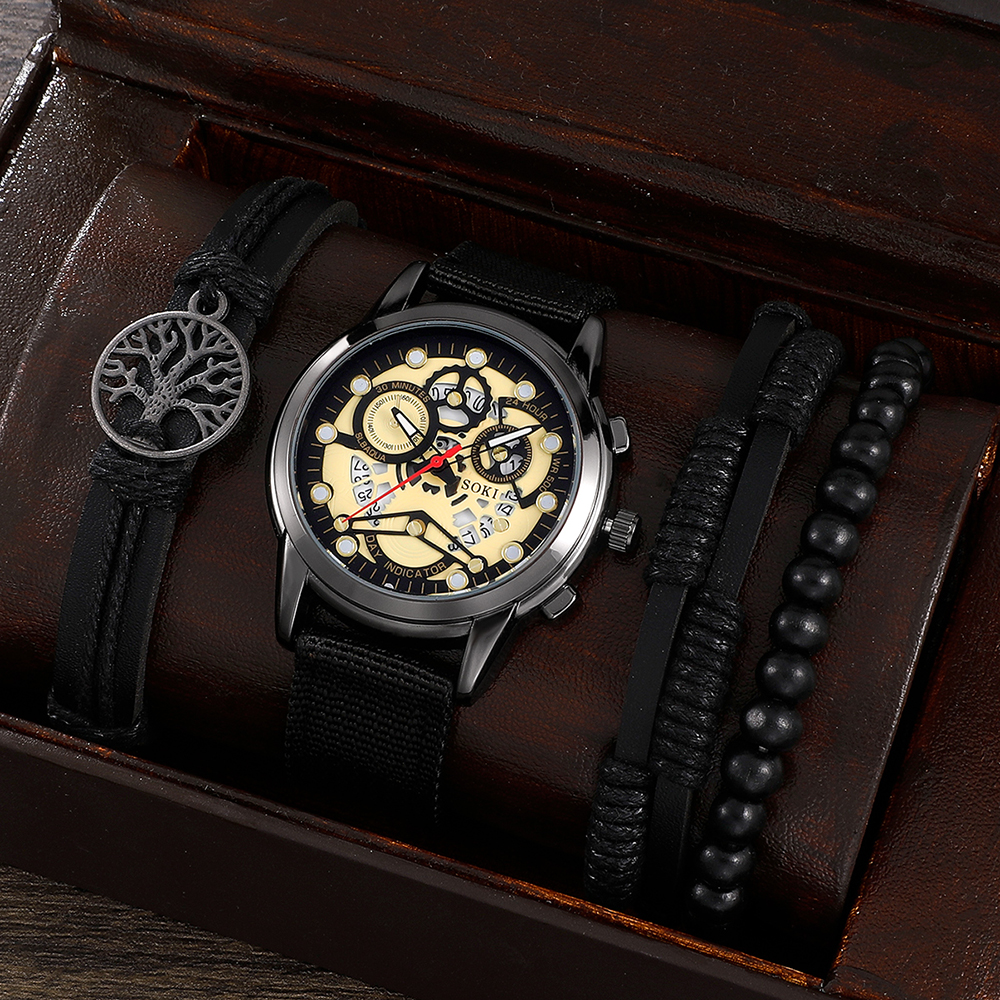 Fashion Gear Buckle Quartz Menu0027s Watches