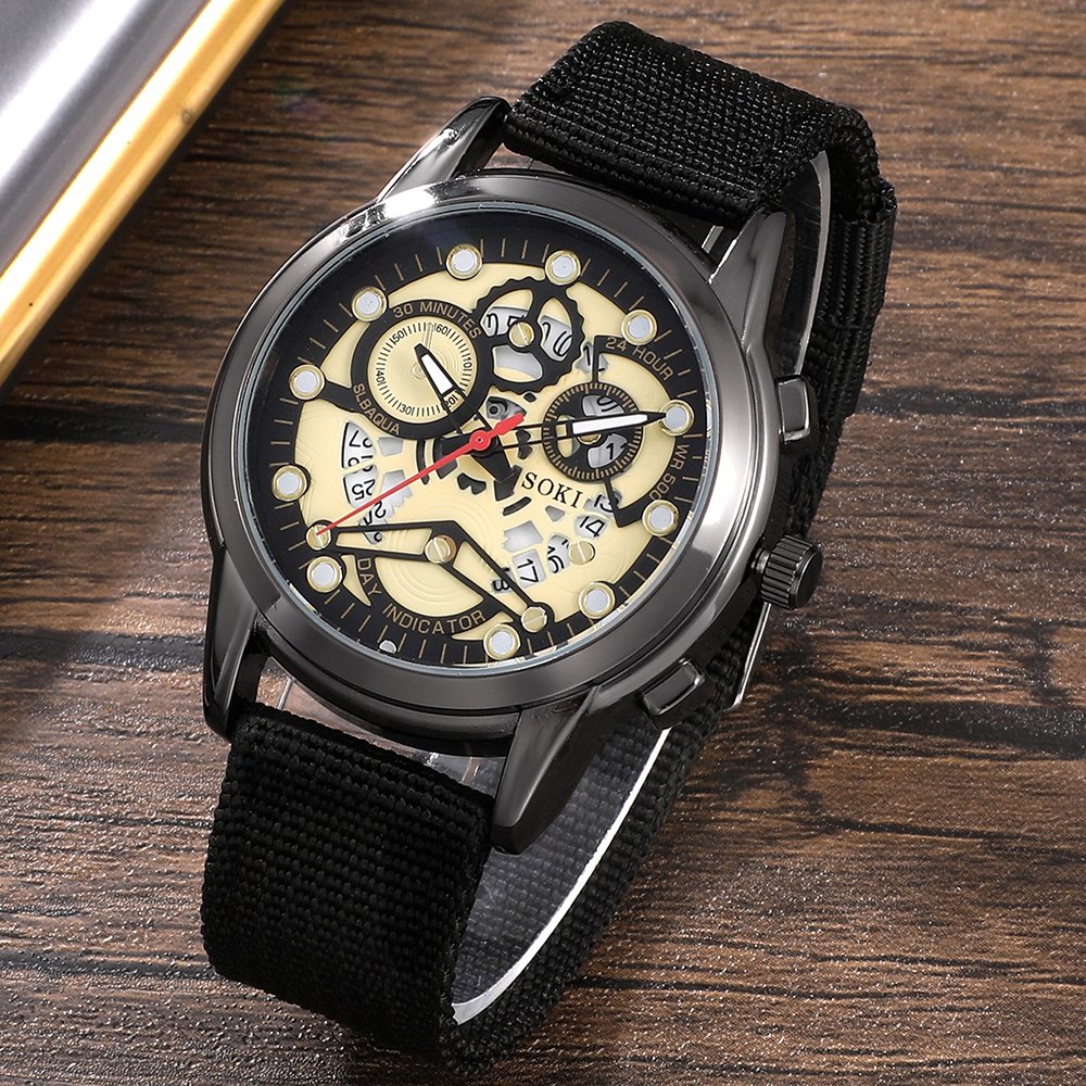Fashion Gear Buckle Quartz Menu0027s Watches