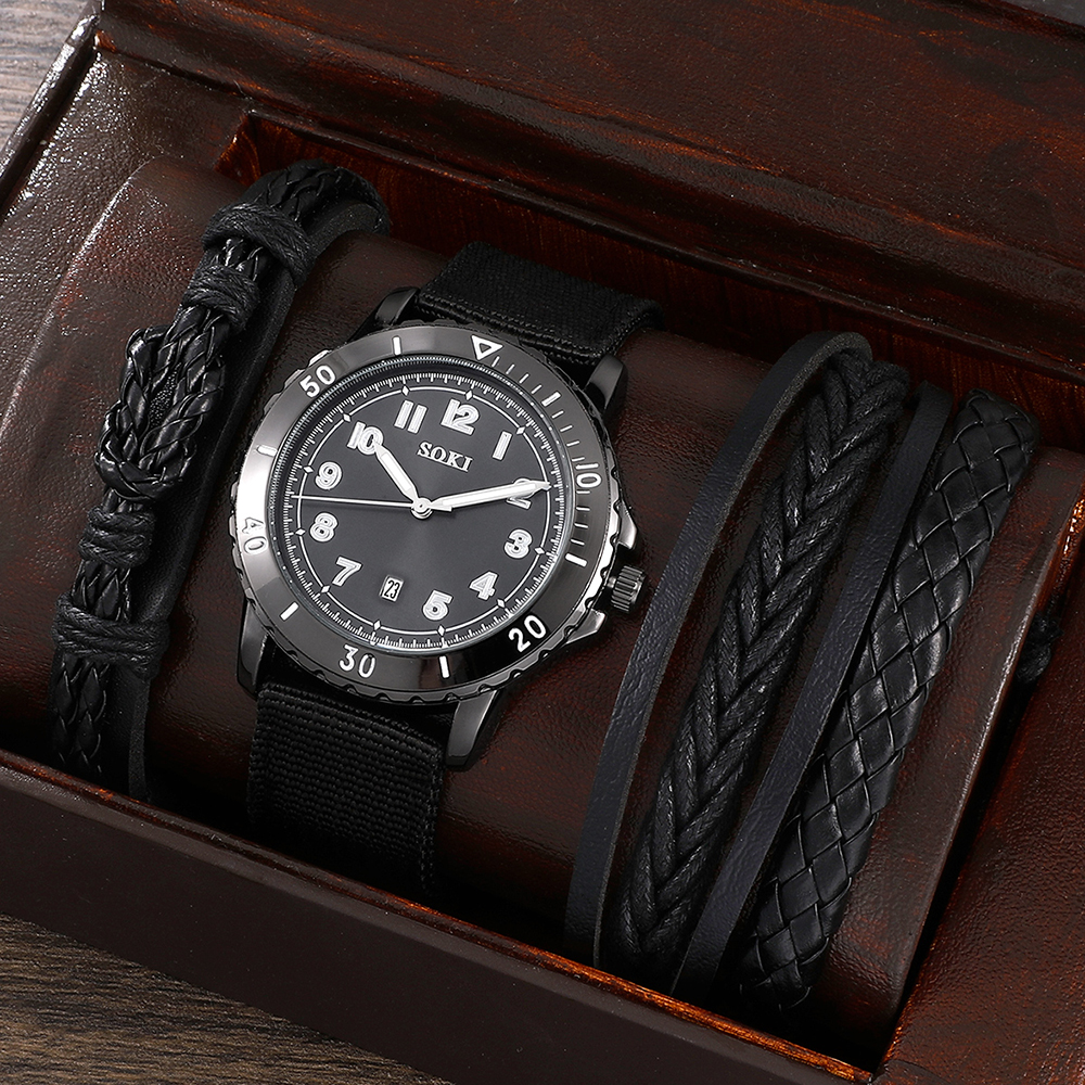 Fashion Solid Color Buckle Quartz Menu0027s Watches