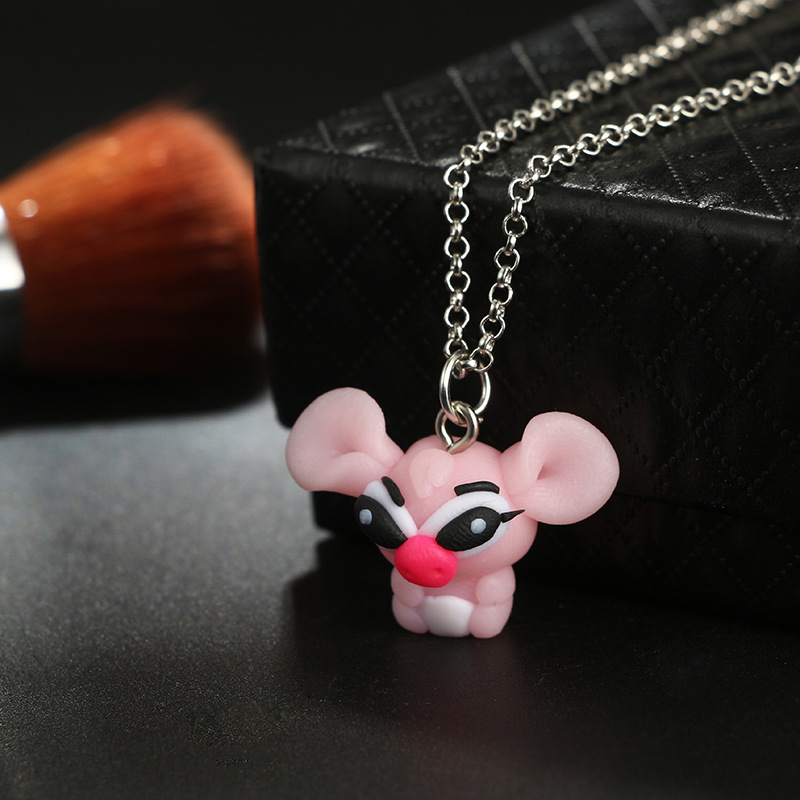 Simple Style Animal Cartoon Alloy soft clay Three-dimensional Unisex Pendant Necklace 1 Piece
