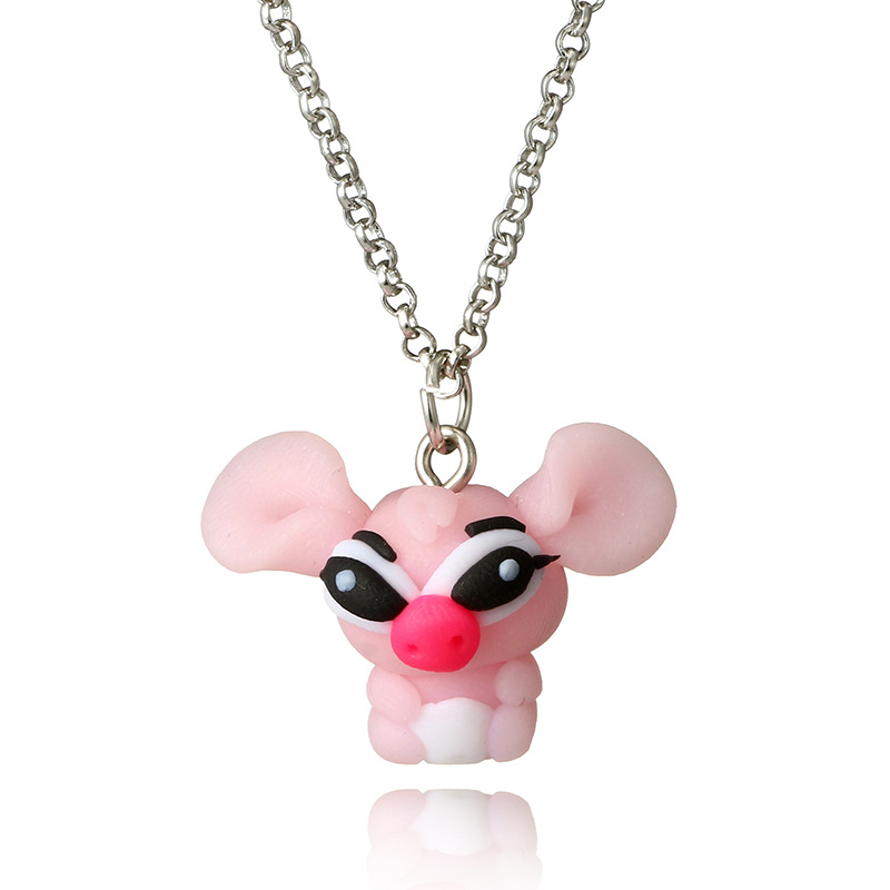 Simple Style Animal Cartoon Alloy soft clay Three-dimensional Unisex Pendant Necklace 1 Piece