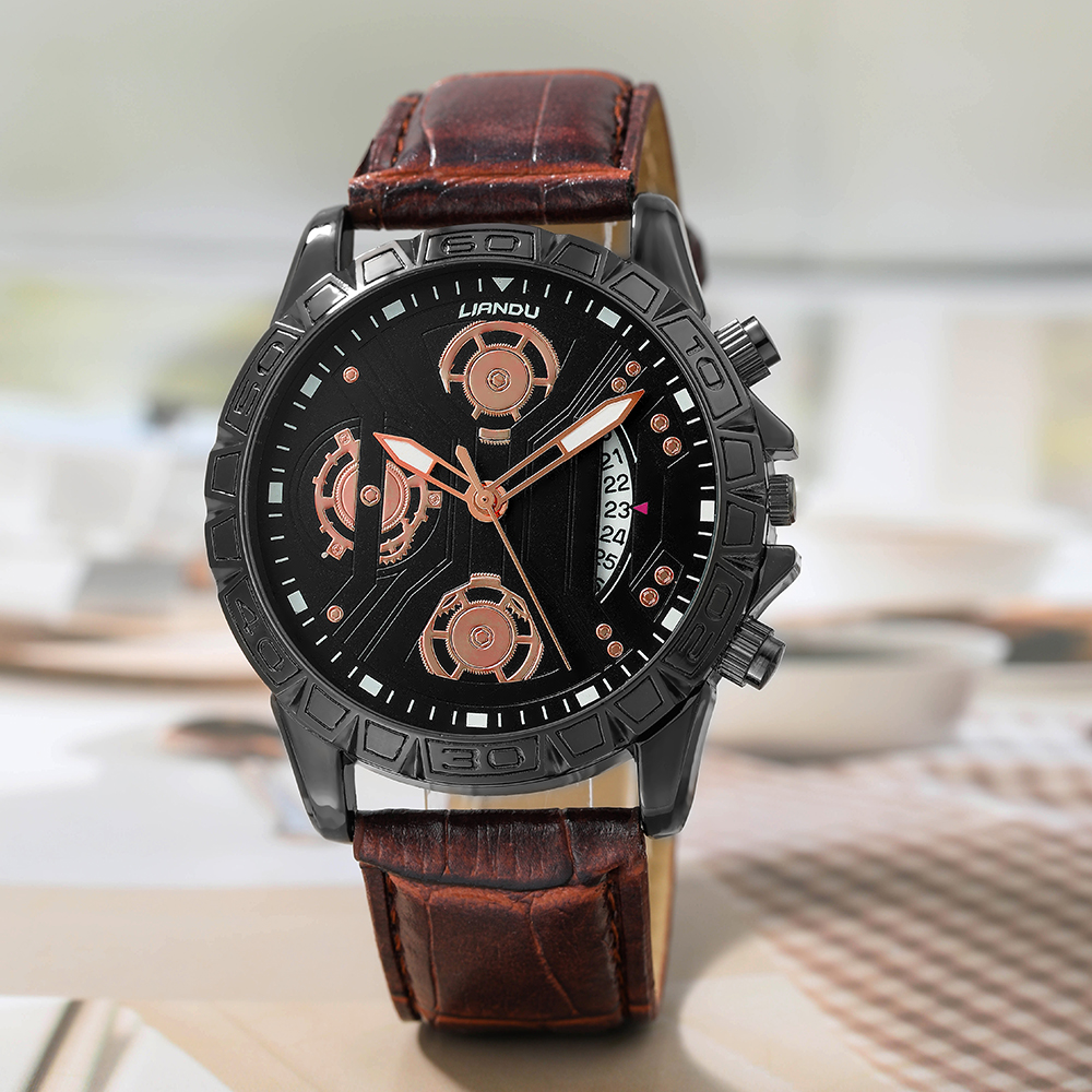 Fashion Gear Buckle Quartz Menu0027s Watches
