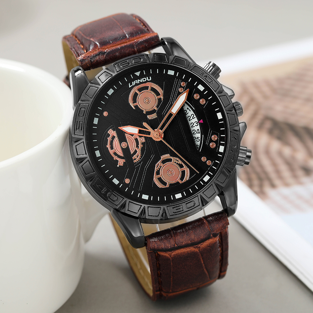 Fashion Gear Buckle Quartz Menu0027s Watches