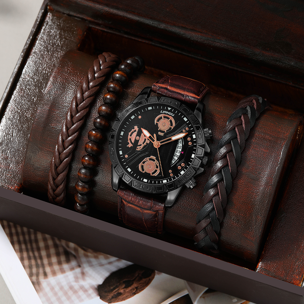 Fashion Gear Buckle Quartz Menu0027s Watches
