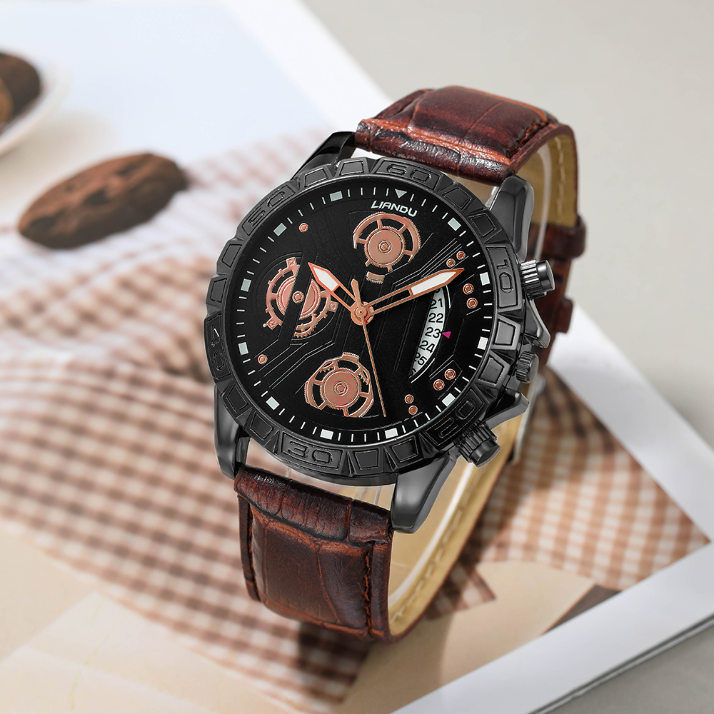 Fashion Gear Buckle Quartz Menu0027s Watches