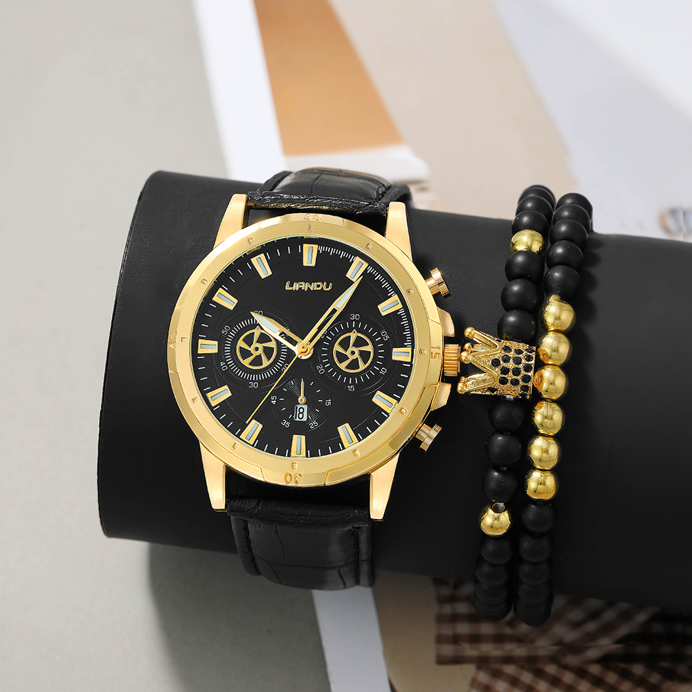 Fashion Round Buckle Quartz Menu0027s Watches
