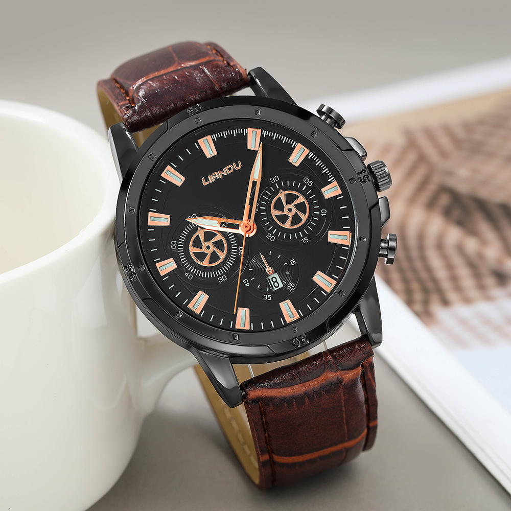 Fashion Round Buckle Quartz Menu0027s Watches