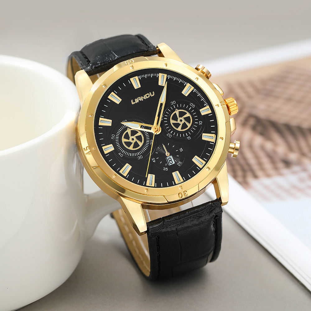 Fashion Round Buckle Quartz Menu0027s Watches