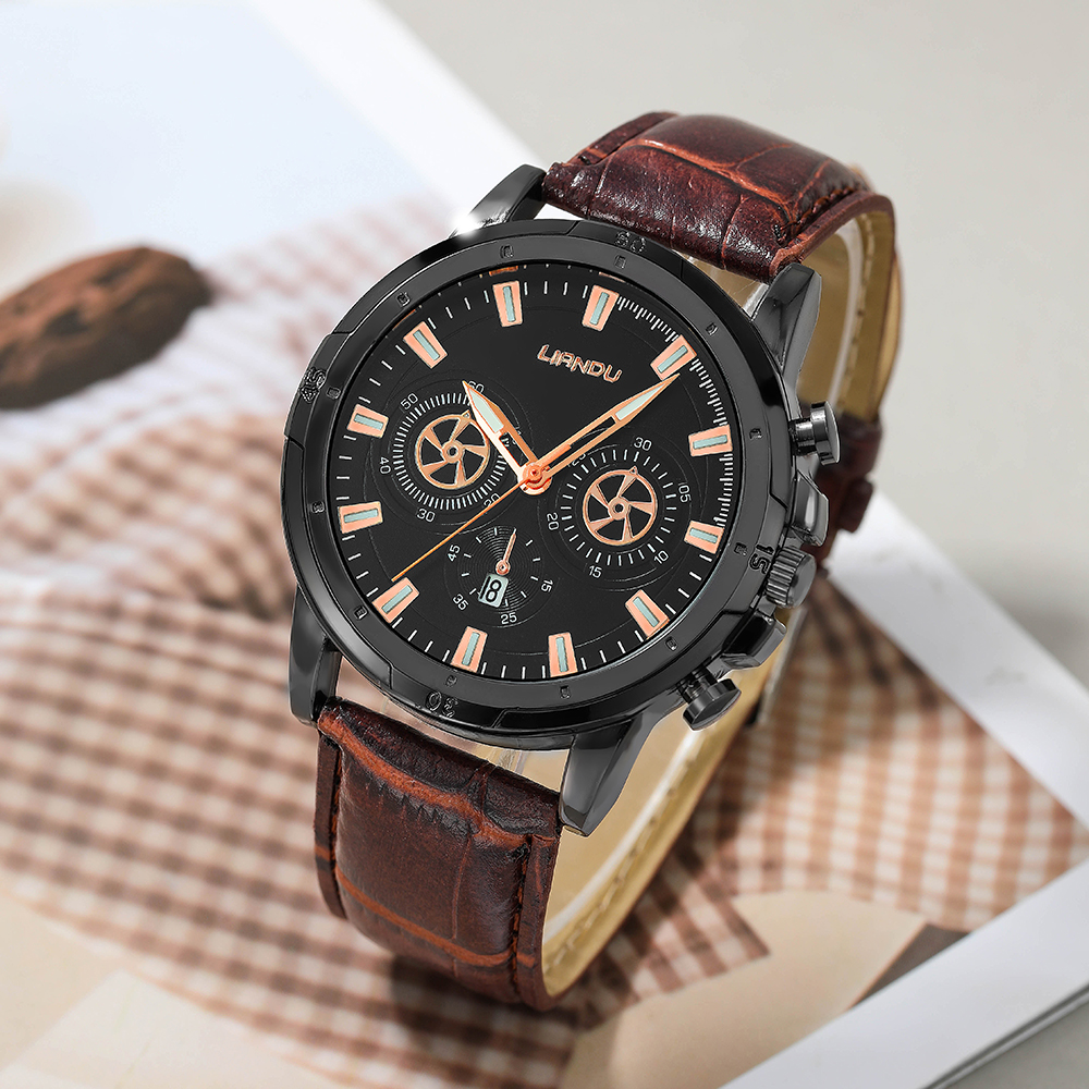 Fashion Round Buckle Quartz Menu0027s Watches