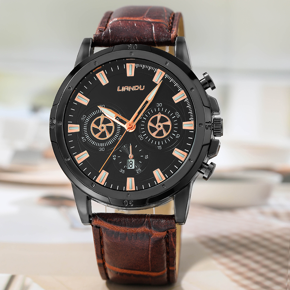 Fashion Round Buckle Quartz Menu0027s Watches