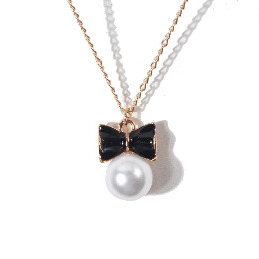 Simple Style Bow Knot Alloy Plating Artificial Pearls Womenu0027S Pendant Necklace 1 Piece