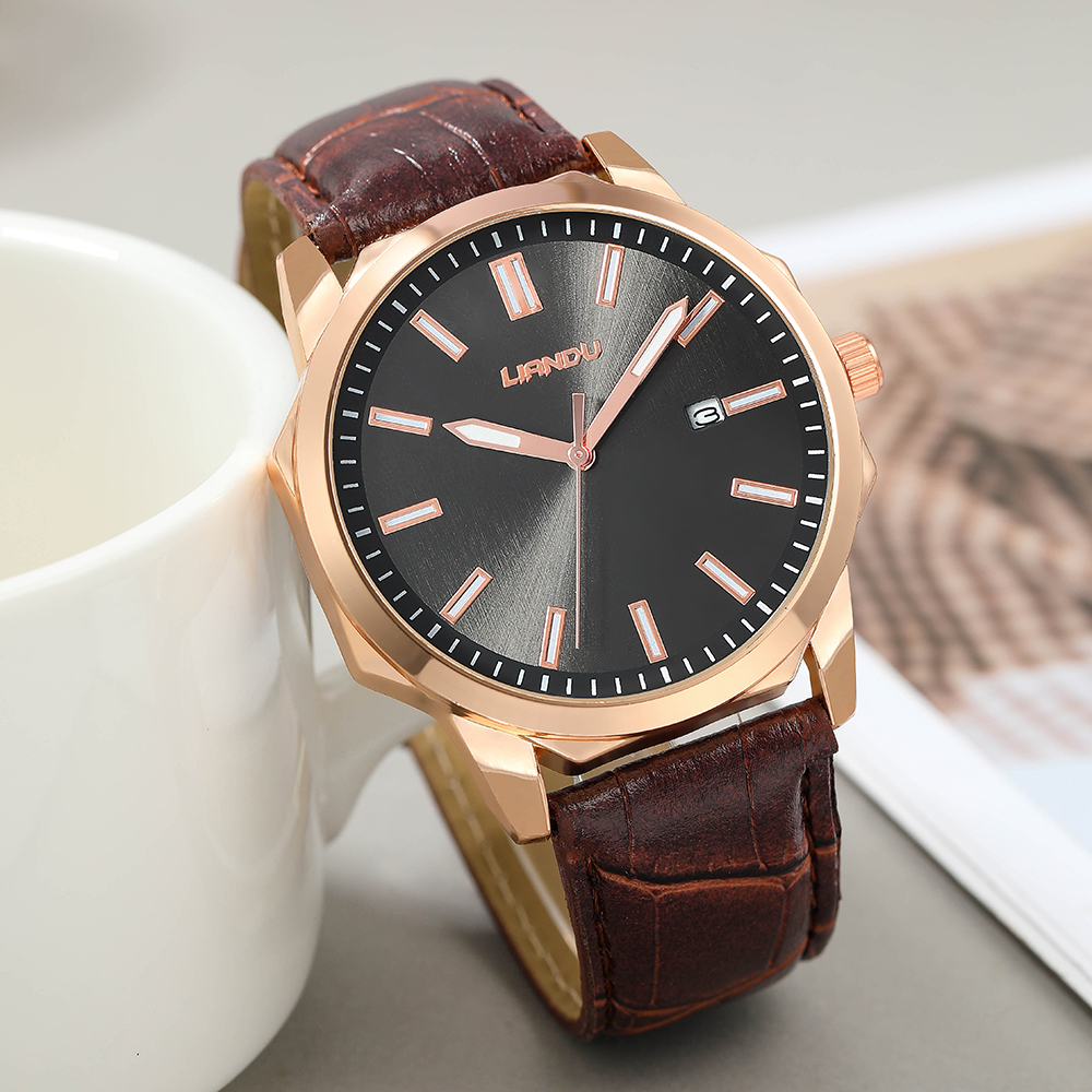 Fashion Solid Color Buckle Quartz Menu0027s Watches