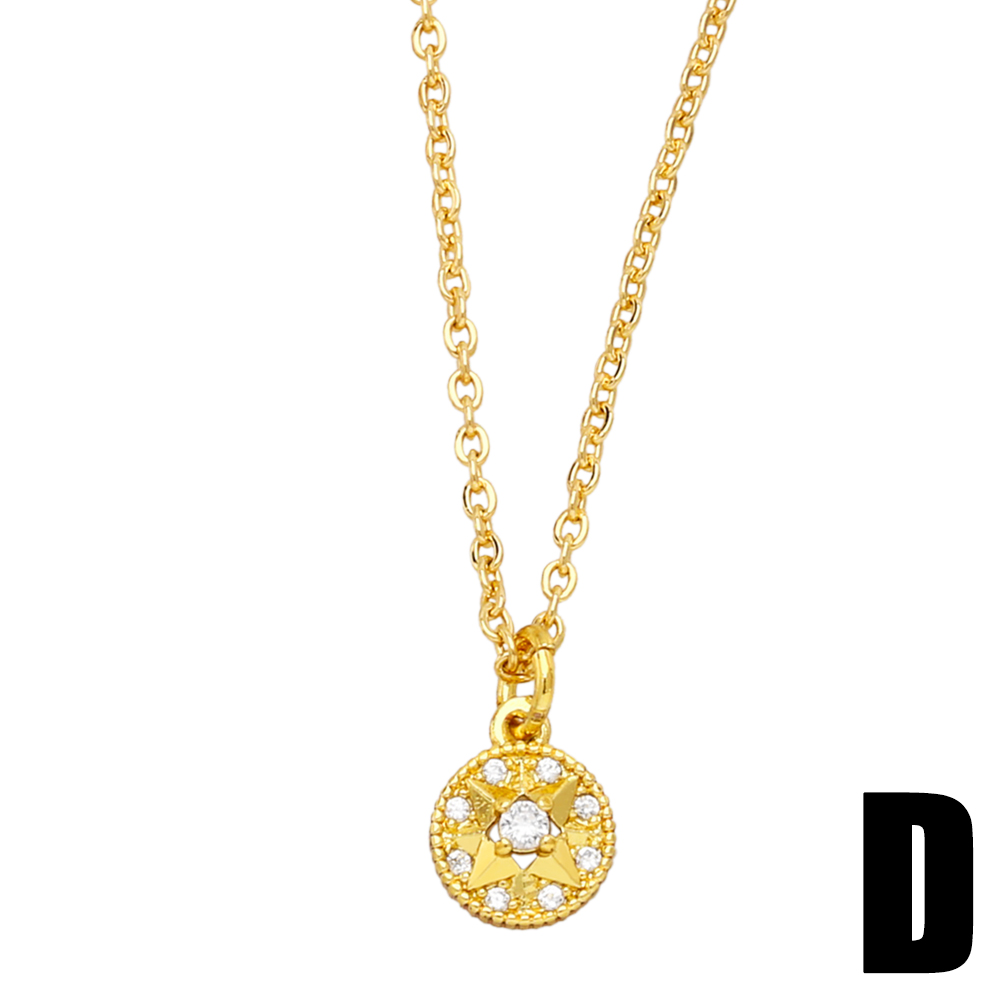 Simple Style Star Heart Shape Copper Gold Plated Zircon Pendant Necklace 1 Piece