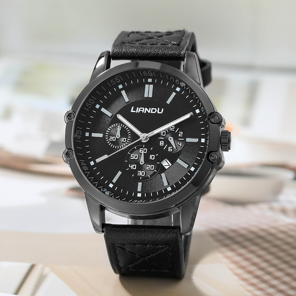 Fashion Solid Color Buckle Quartz Menu0027s Watches