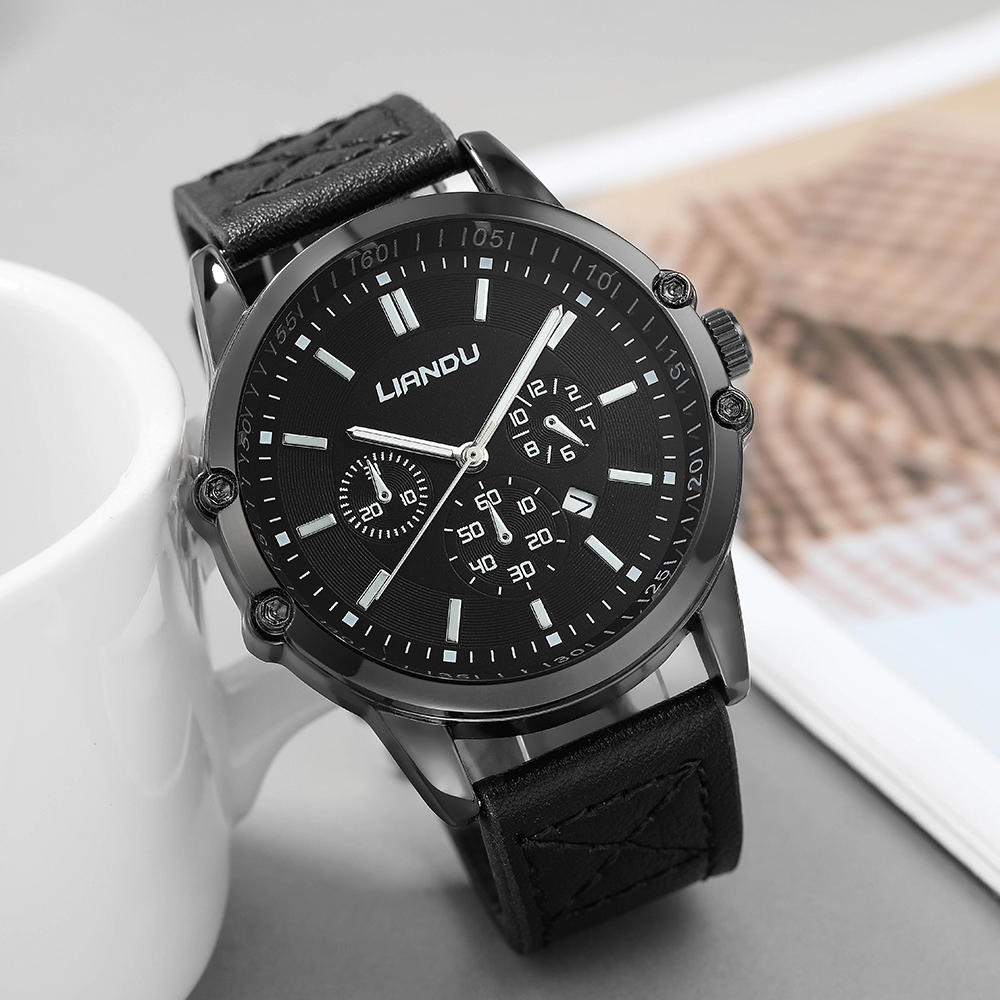 Fashion Solid Color Buckle Quartz Menu0027s Watches