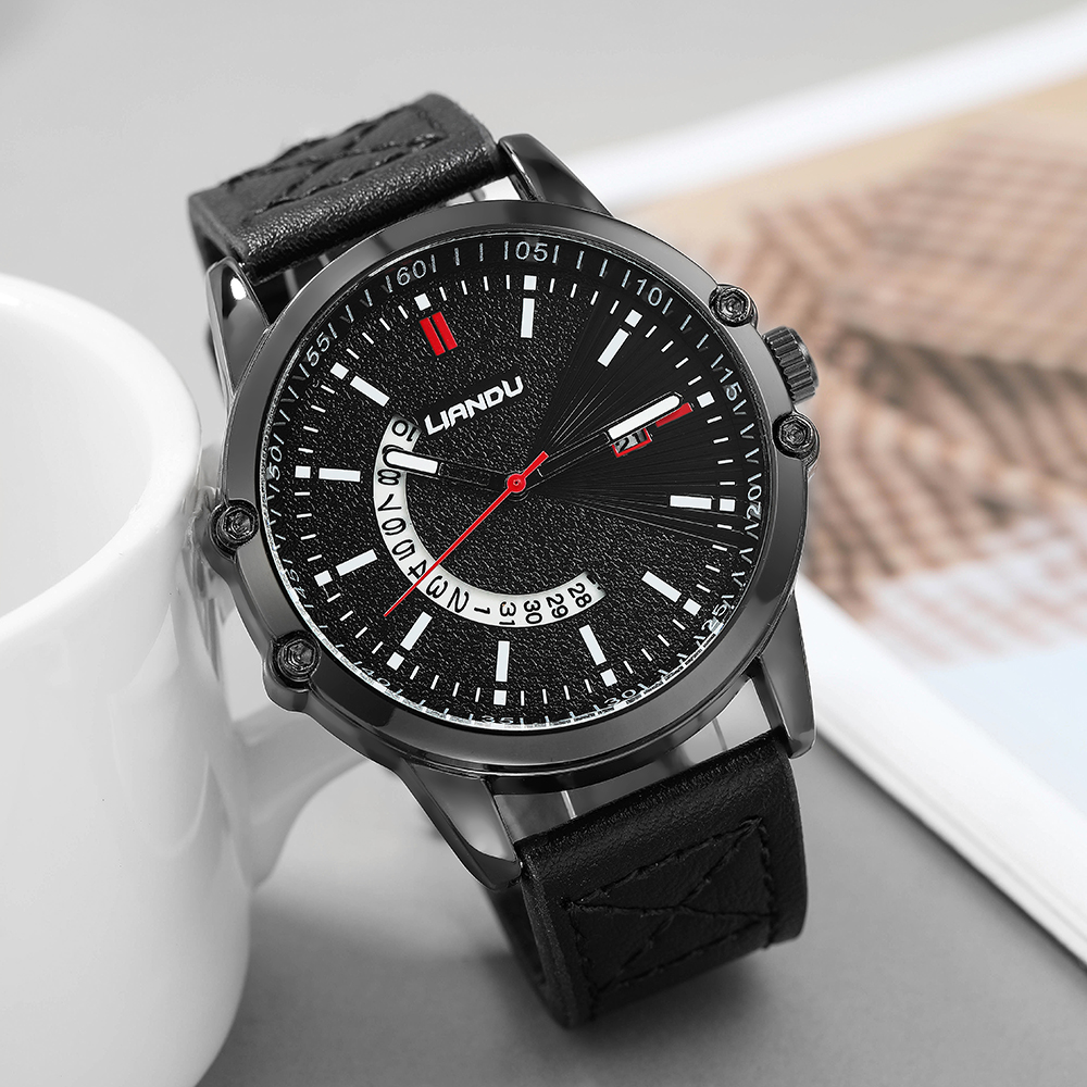 Fashion Solid Color Buckle Quartz Menu0027s Watches