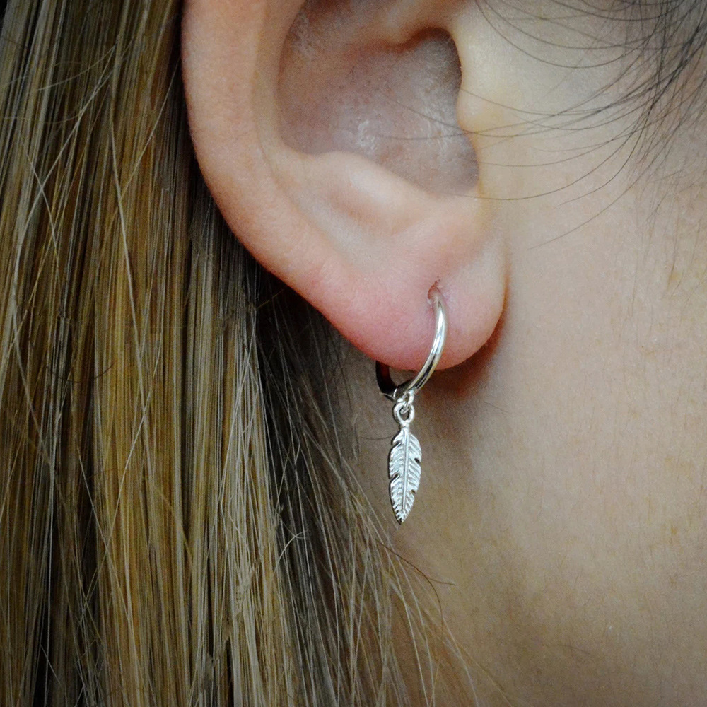 Simple Style Feather Copper Plating Earrings 1 Pair
