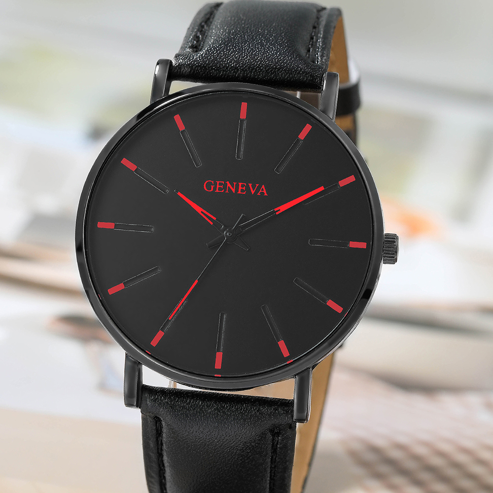 Fashion Solid Color Buckle Quartz Menu0027s Watches