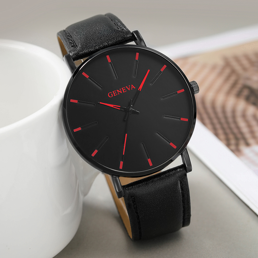 Fashion Solid Color Buckle Quartz Menu0027s Watches
