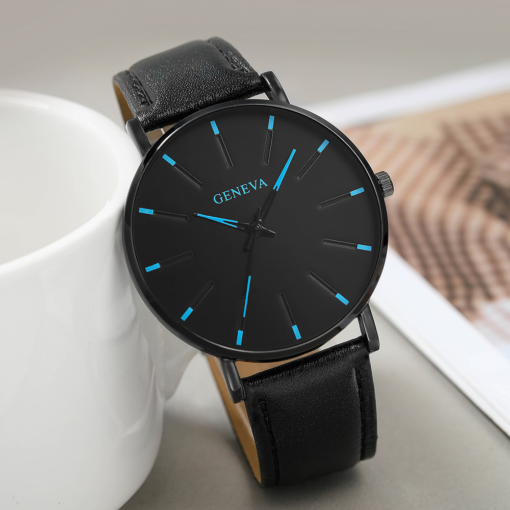 Fashion Solid Color Buckle Quartz Menu0027s Watches