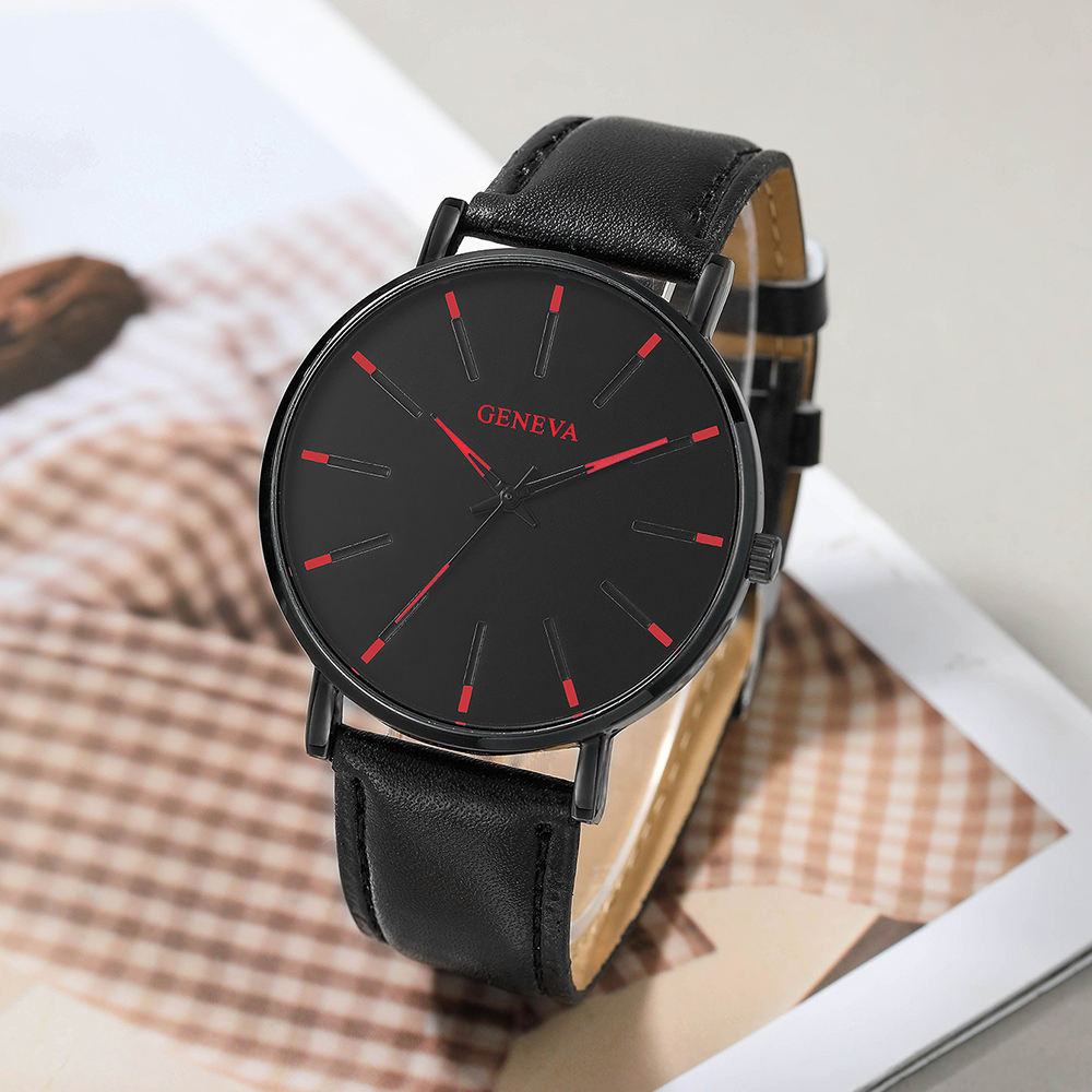 Fashion Solid Color Buckle Quartz Menu0027s Watches