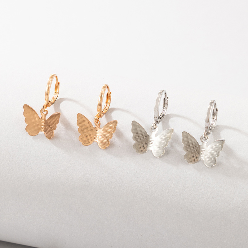 Simple Style Butterfly Alloy Plating Unisex Dangling Earrings 2 Pairs