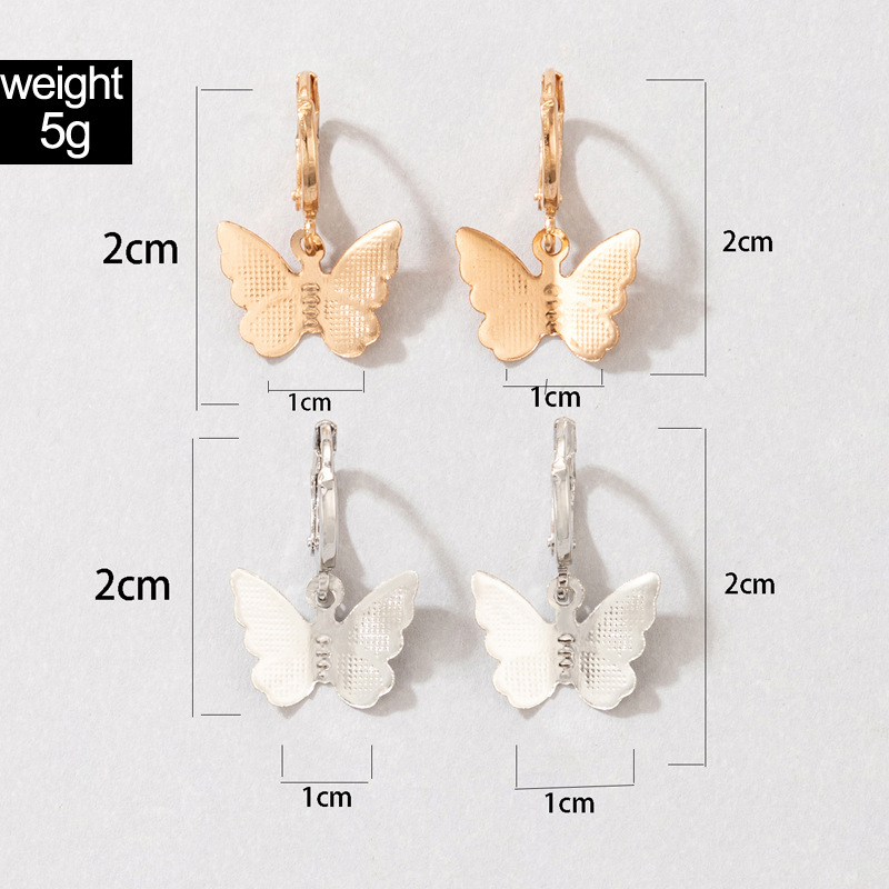 Simple Style Butterfly Alloy Plating Unisex Dangling Earrings 2 Pairs