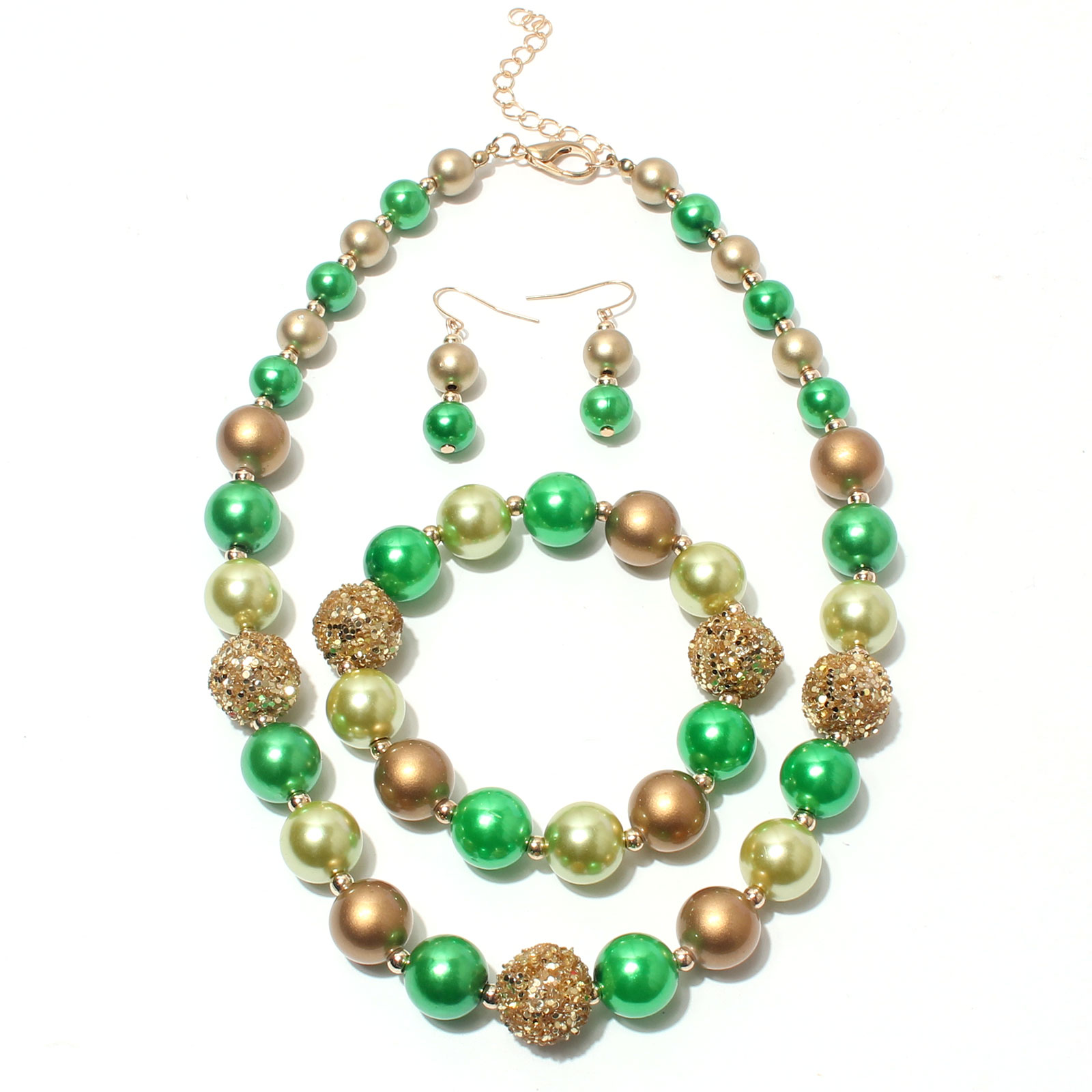 Fashion Multicolor Alloy Beaded Womenu0027S Necklace 1 Set