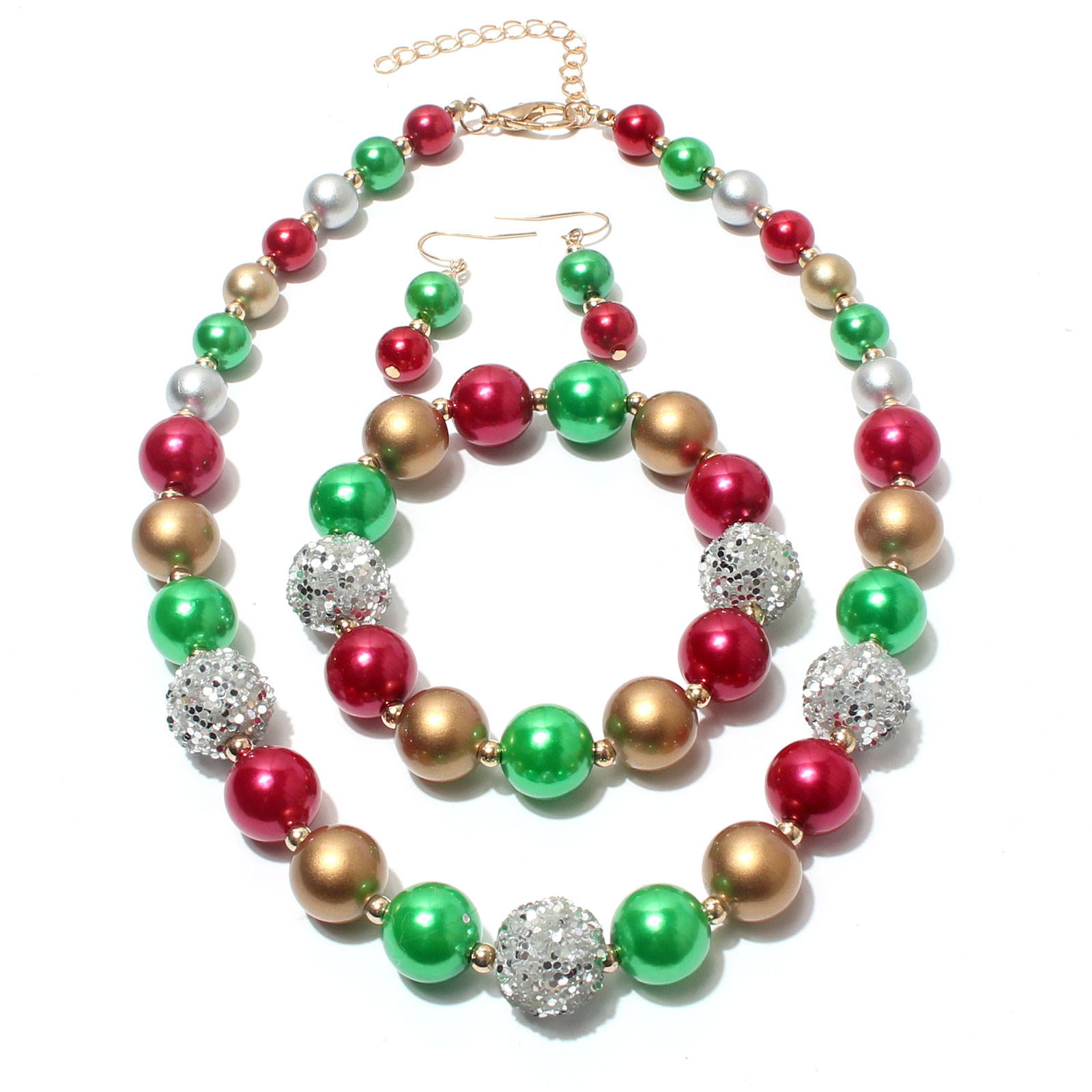 Fashion Multicolor Alloy Beaded Womenu0027S Necklace 1 Set