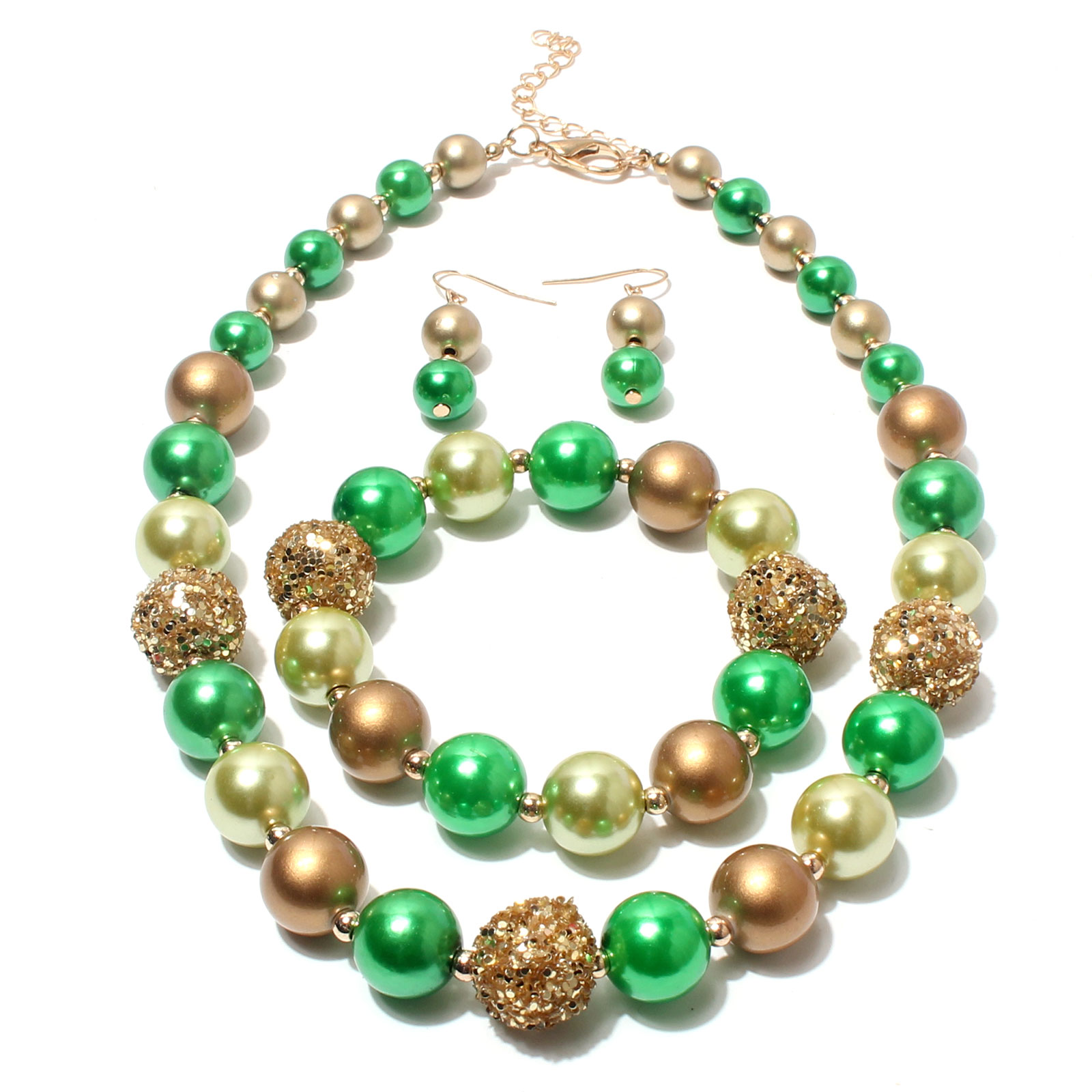 Fashion Multicolor Alloy Beaded Womenu0027S Necklace 1 Set