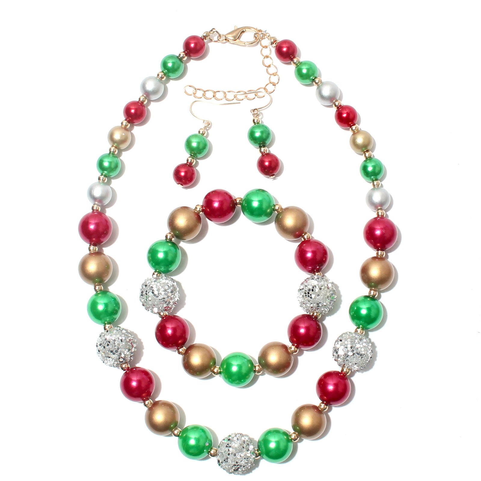 Fashion Multicolor Alloy Beaded Womenu0027S Necklace 1 Set