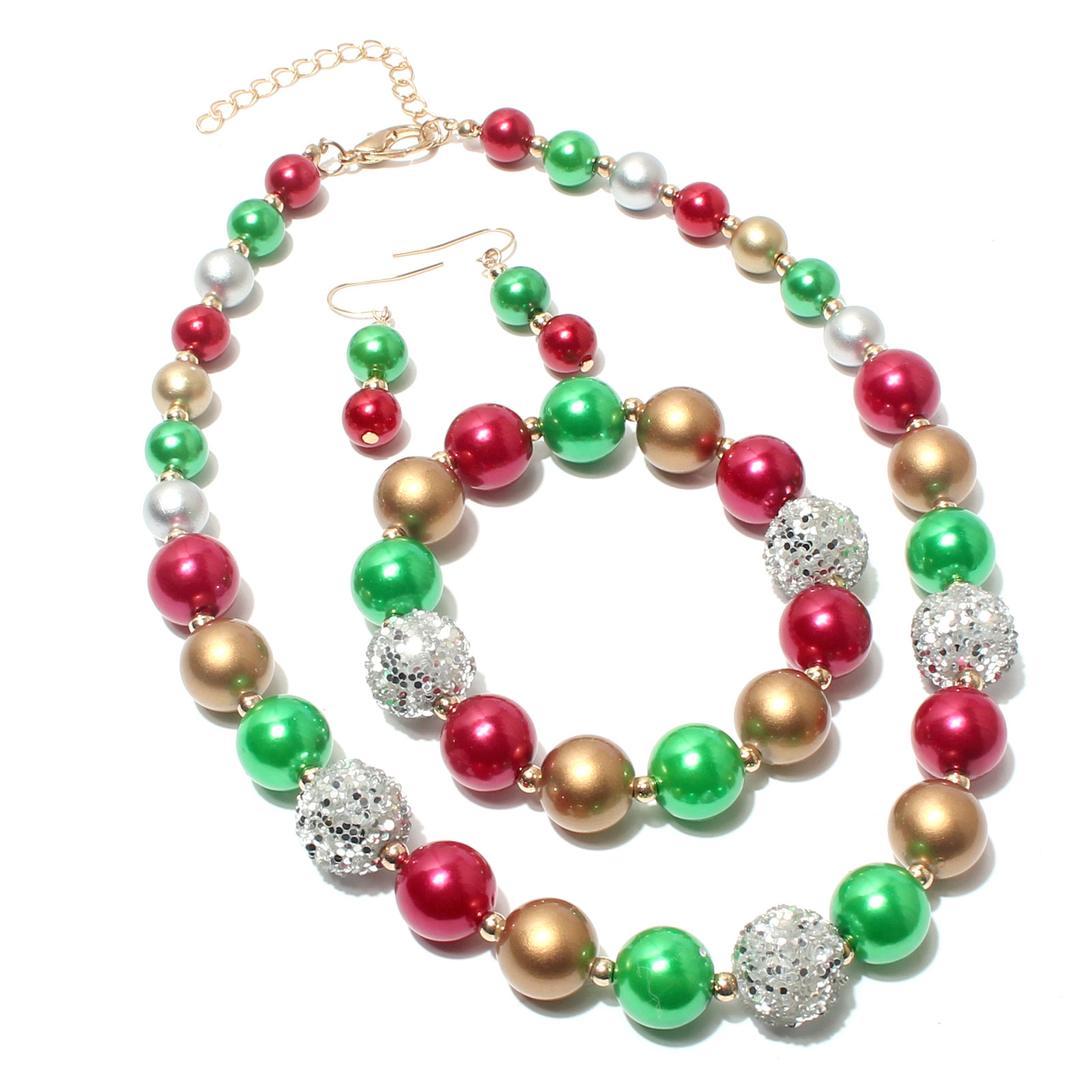 Fashion Multicolor Alloy Beaded Womenu0027S Necklace 1 Set