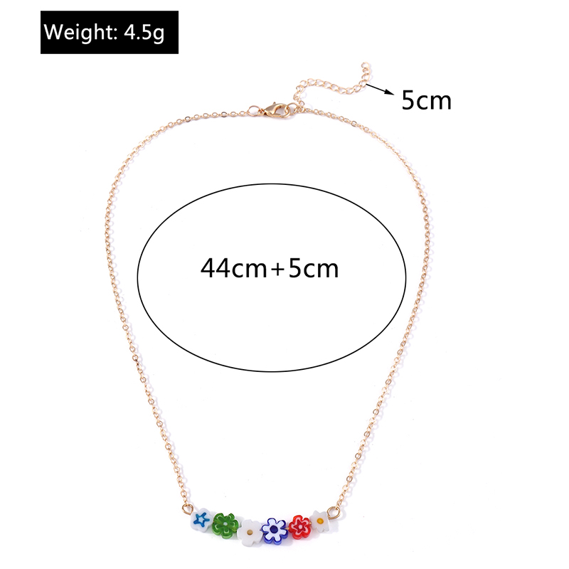 Sweet Flower Alloy Beaded Womenu0027S Necklace 1 Piece