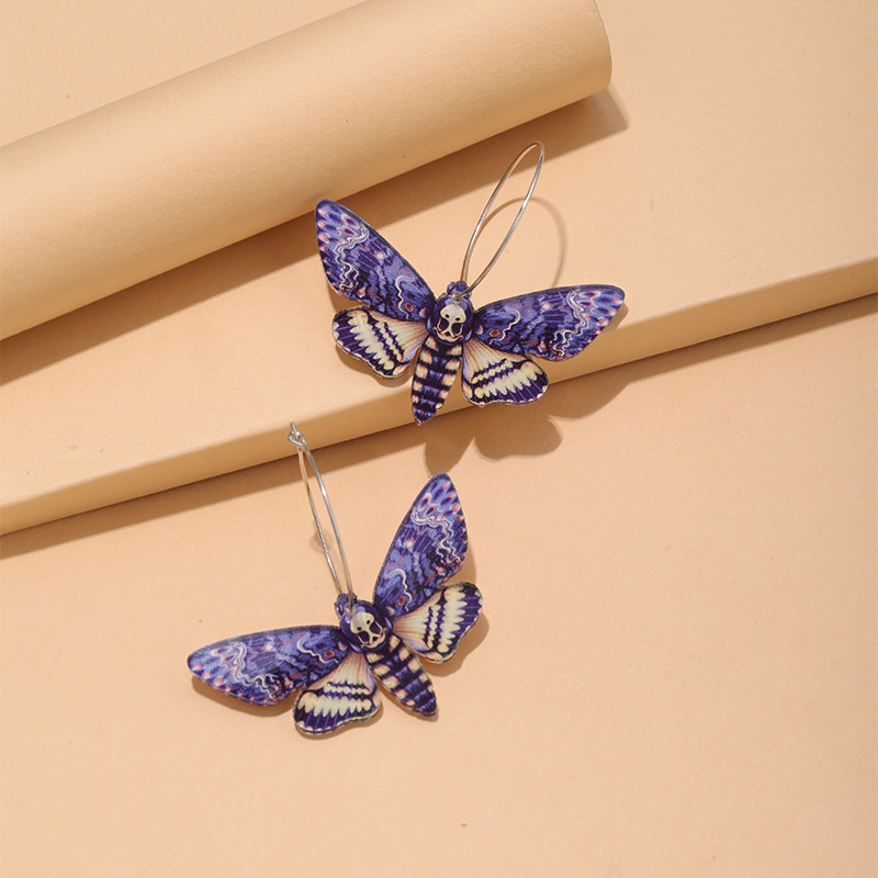 Retro Moth Arylic Three-dimensional Womenu0027S Drop Earrings 1 Pair