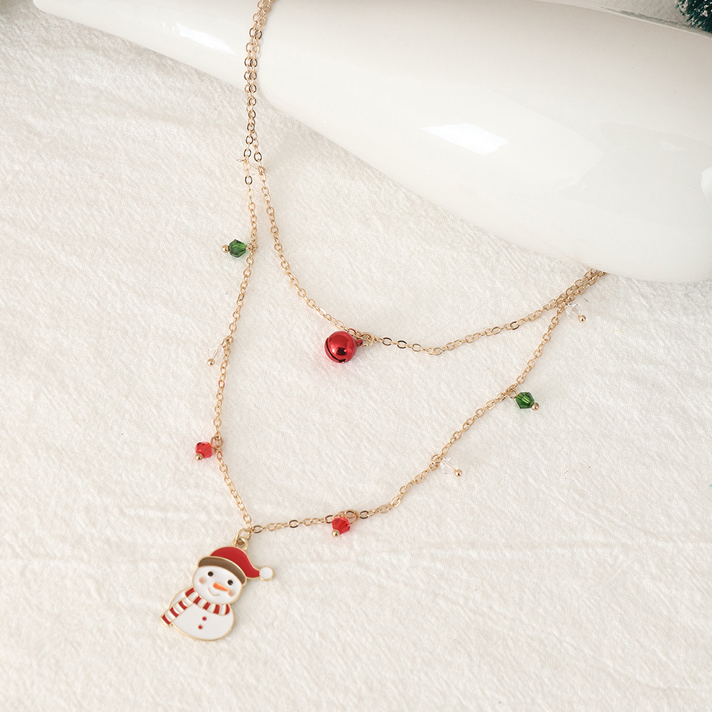 Fashion Snowman Metal Enamel Womenu0027S Layered Necklaces 1 Piece