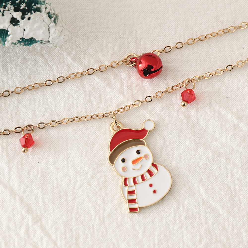 Fashion Snowman Metal Enamel Womenu0027S Layered Necklaces 1 Piece