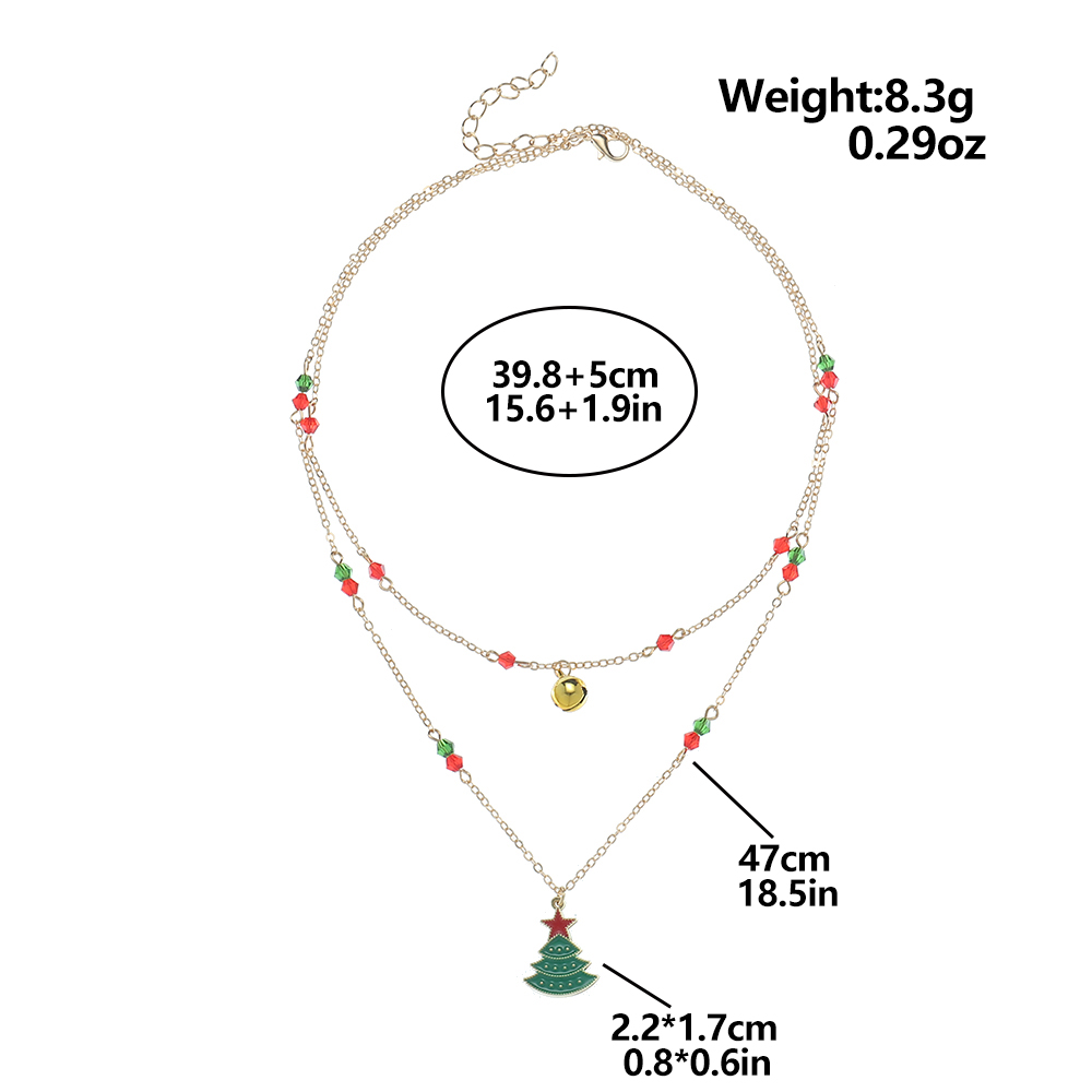 Fashion Christmas Tree Metal Patchwork Womenu0027S Layered Necklaces 1 Piece