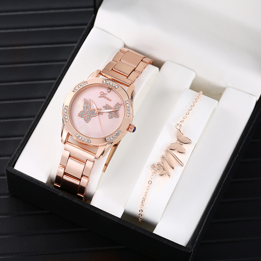 Fashion Butterfly Single Folding Buckle Quartz Womenu0027s Watches