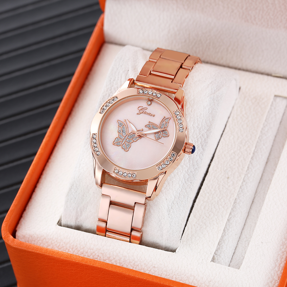 Fashion Butterfly Single Folding Buckle Quartz Womenu0027s Watches