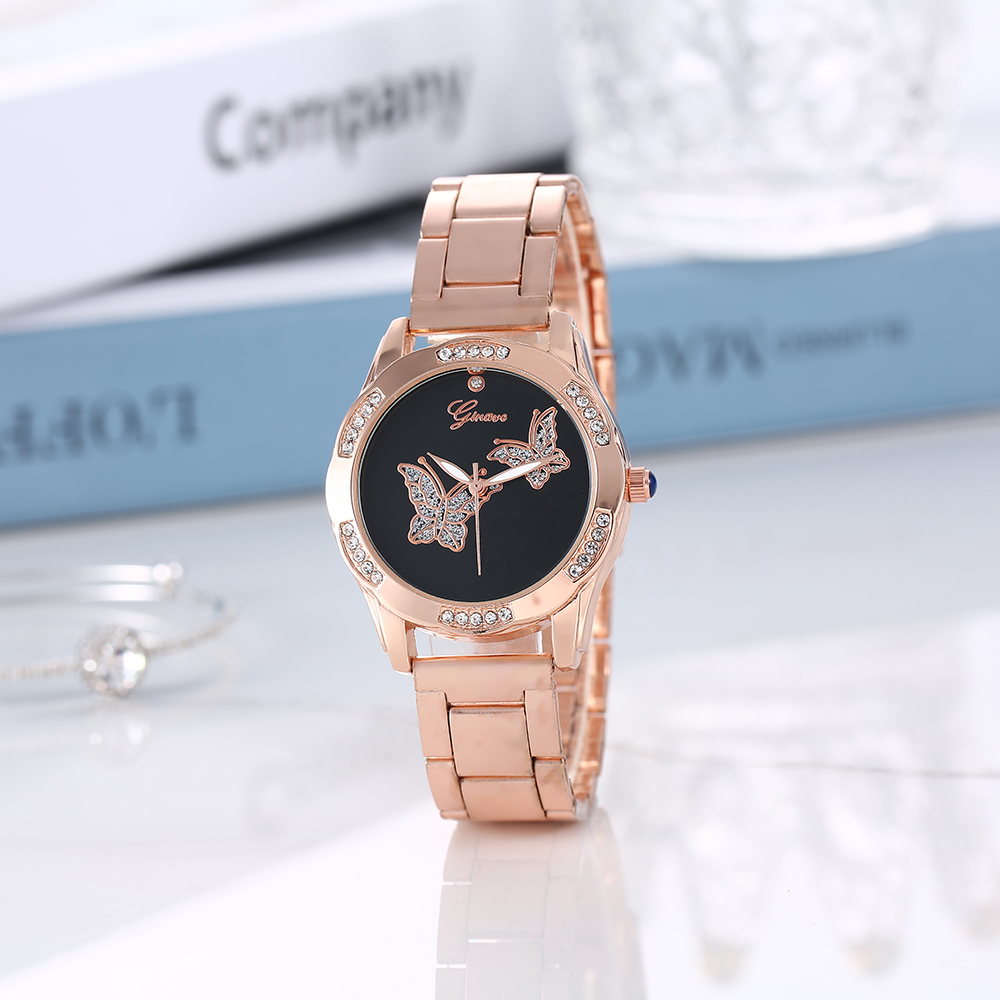 Fashion Butterfly Single Folding Buckle Quartz Womenu0027s Watches