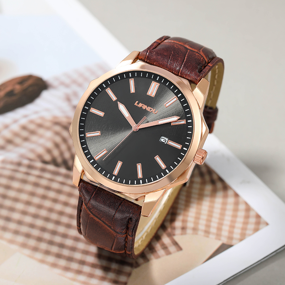 Fashion Solid Color Buckle Quartz Menu0027s Watches