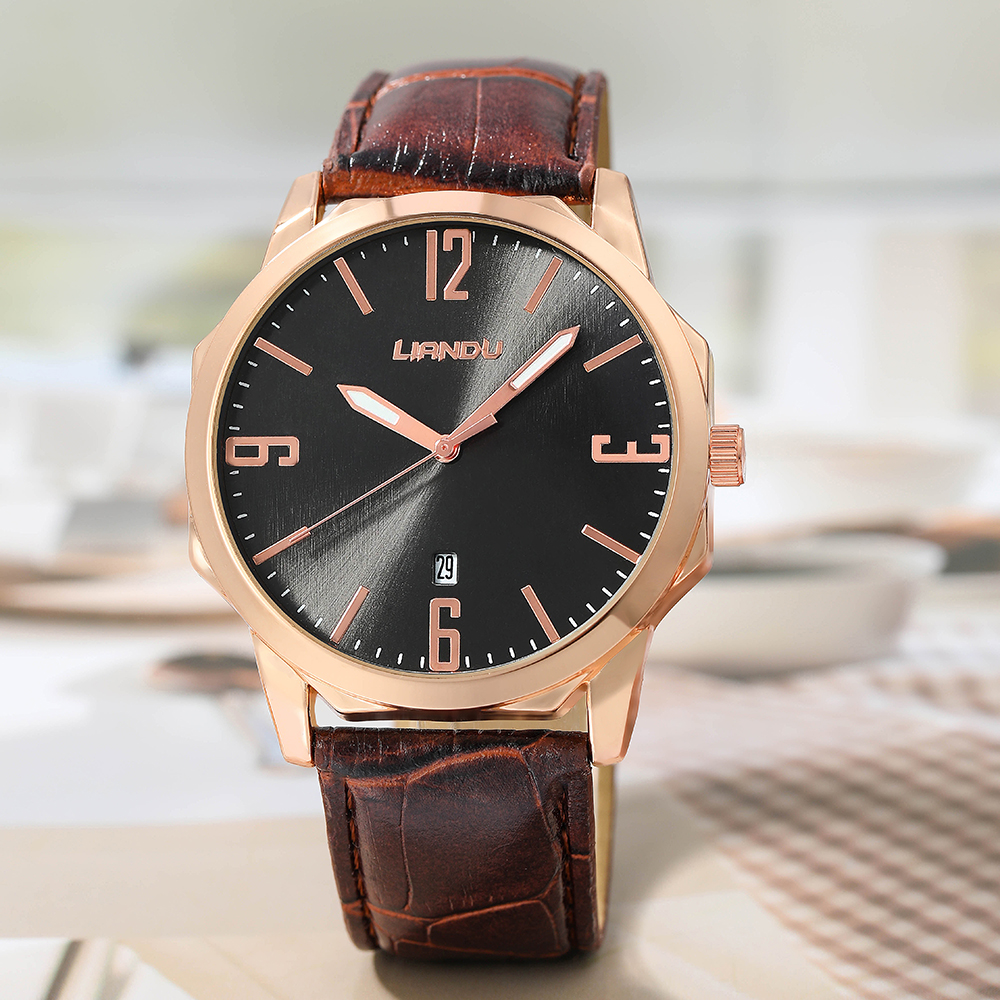 Fashion Solid Color Buckle Quartz Menu0027s Watches