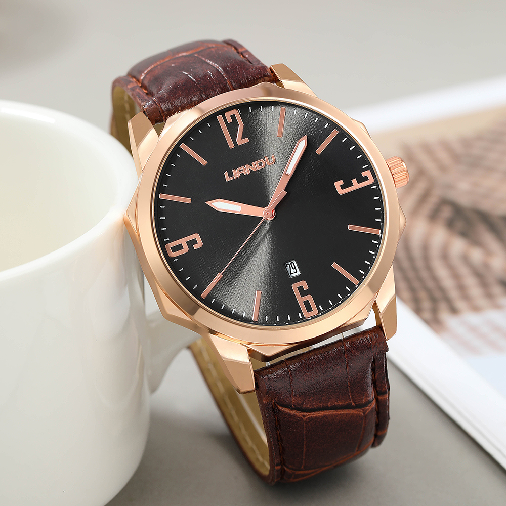Fashion Solid Color Buckle Quartz Menu0027s Watches