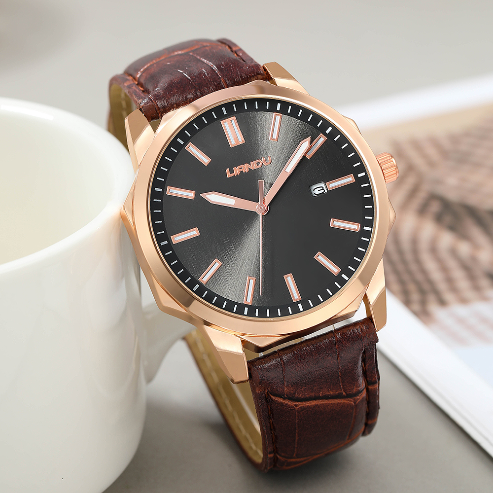 Fashion Solid Color Buckle Quartz Menu0027s Watches
