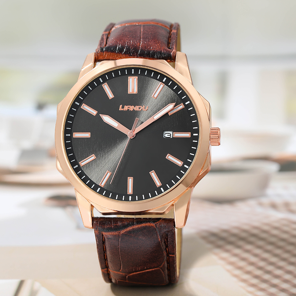 Fashion Solid Color Buckle Quartz Menu0027s Watches